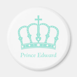 Aimant Couronne de Prince Bleu avec Bijoux Personnalisée