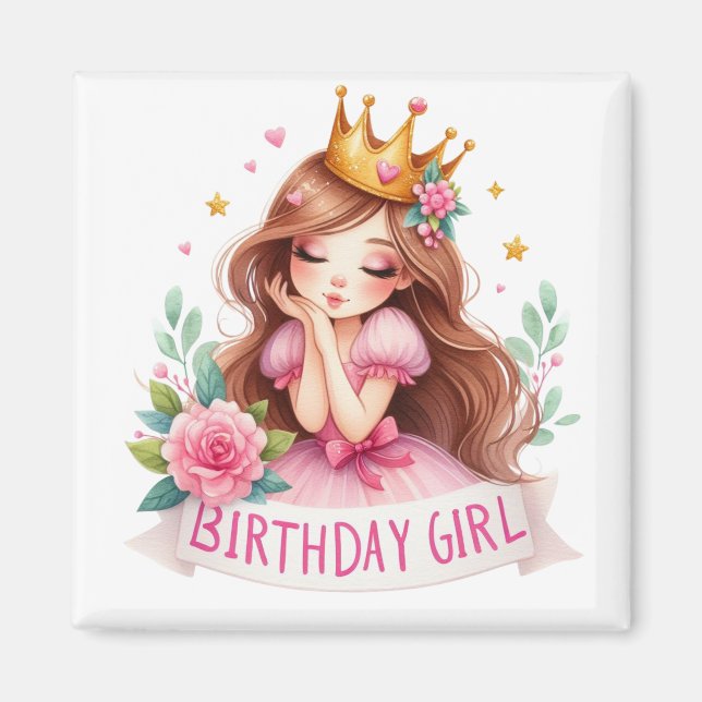 Aimant Couronne de princesse d'anniversaire (Devant)