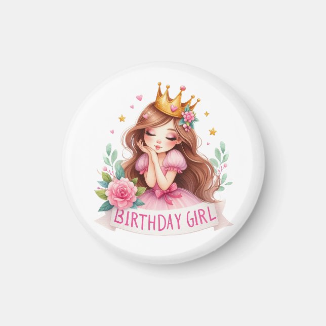 Aimant Couronne de princesse d'anniversaire (Devant)