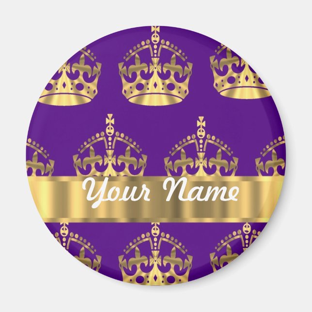 Aimant couronne d'or sur violet (Devant)