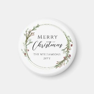 Aimant Couronne élégante minimale Joyeux Noël