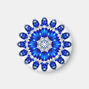 Aimant Couronne élégante ornée de fleurs bleues