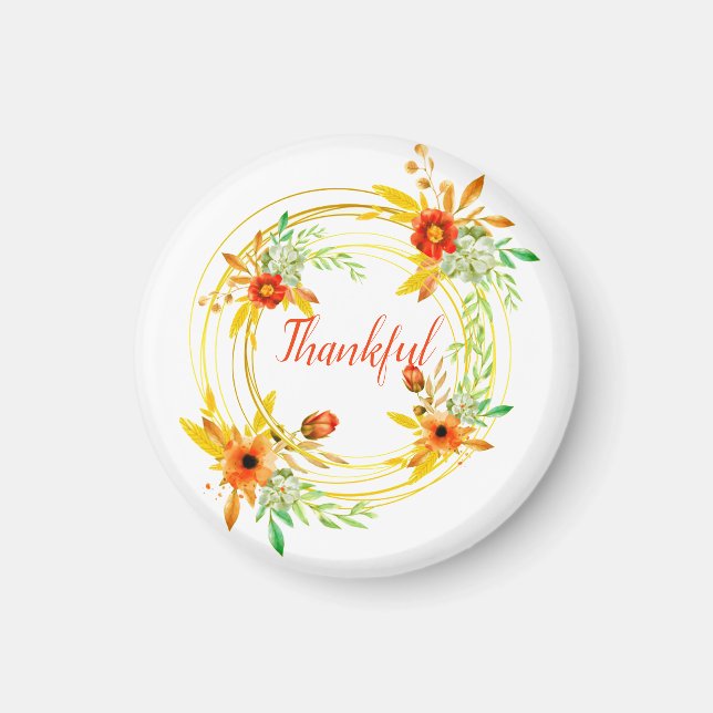 Aimant Couronne florale de gratitude (Devant)