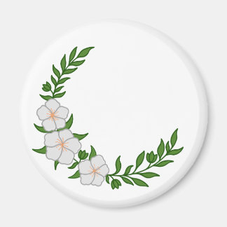 Aimant Couronne magnifique croissant de fleurs blanches