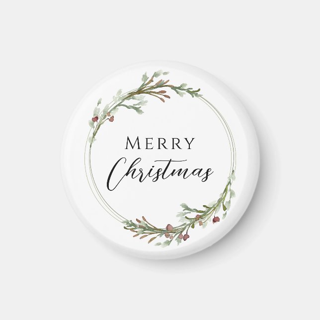 Aimant Couronne minimaliste de Noël blanc (Devant)