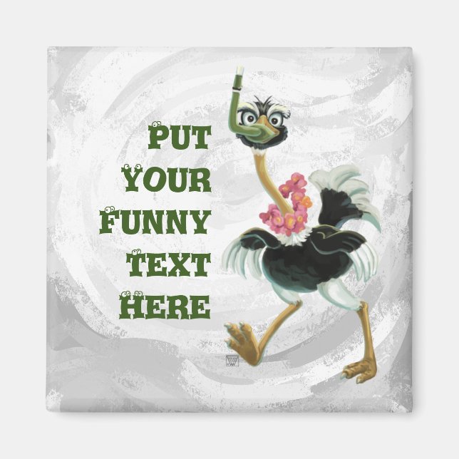 Aimant Course d'autruche dans le marais (Devant)