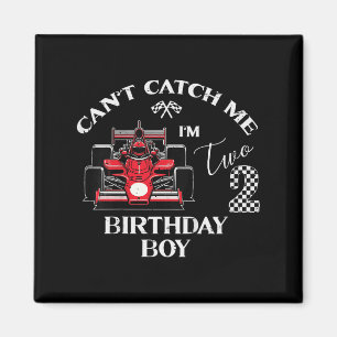 Aimant Course de voiture d'anniversaire de 2 ans pour gar