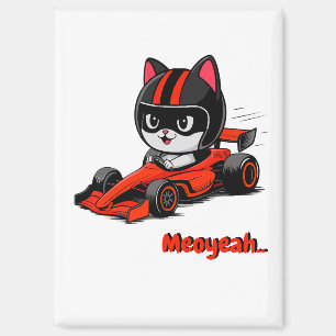 Aimant Course de voiture de chat