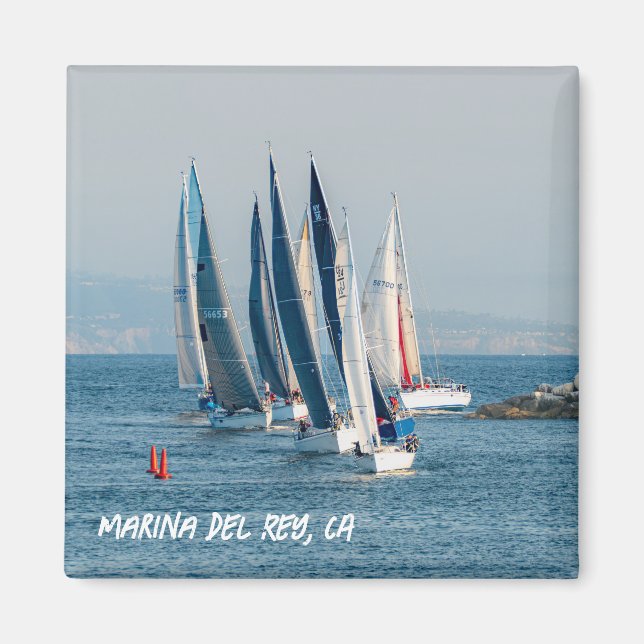 Aimant Course de yacht - Marina Del Rey, CA (Devant)