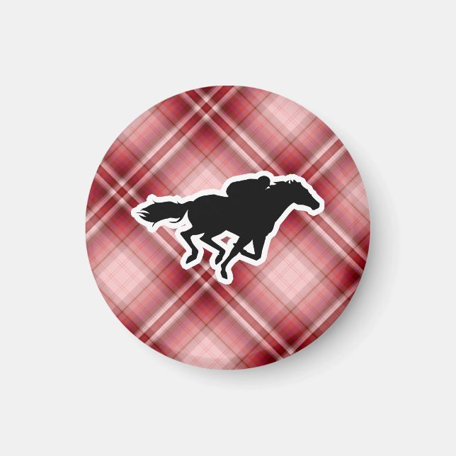 Aimant Course Red Plaid Horse (Devant)