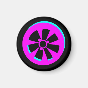 Aimant Courses Voiture Rim Neon Rose Noir