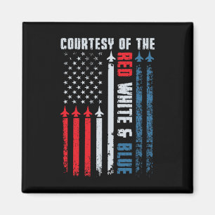 Aimant Courtoisie du bleu blanc et rouge 