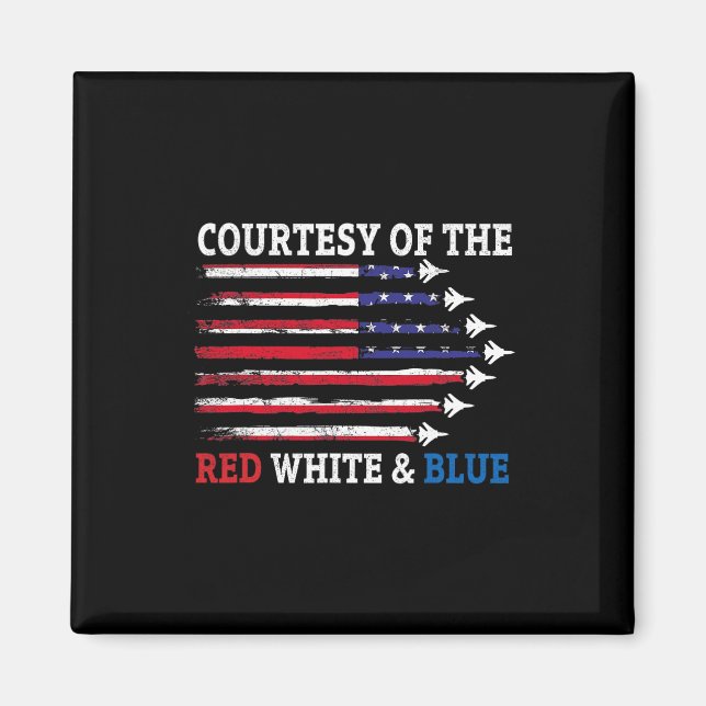 Aimant Courtoisie du rouge blanc et bleu  (Devant)