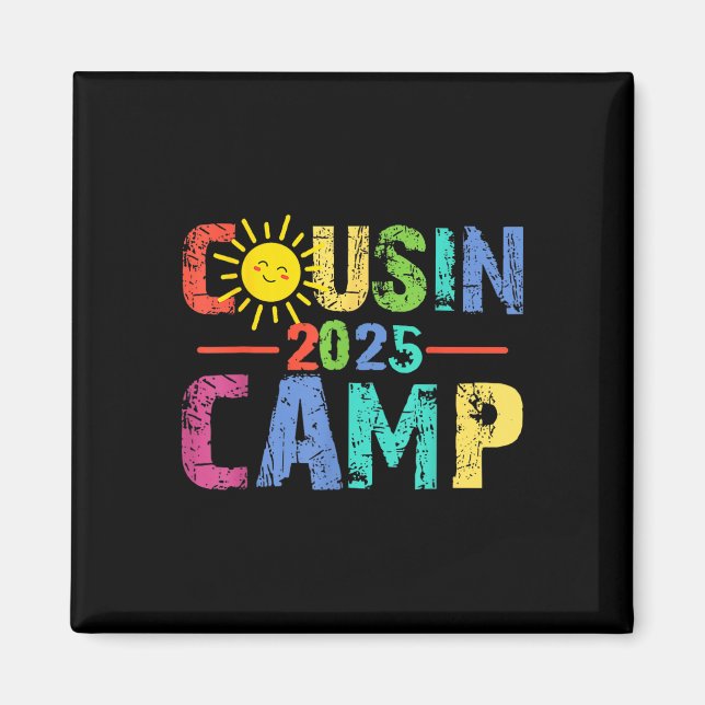 Aimant Cousin Camp 2025 Camping Feu de camp Vacances d'ét (Devant)