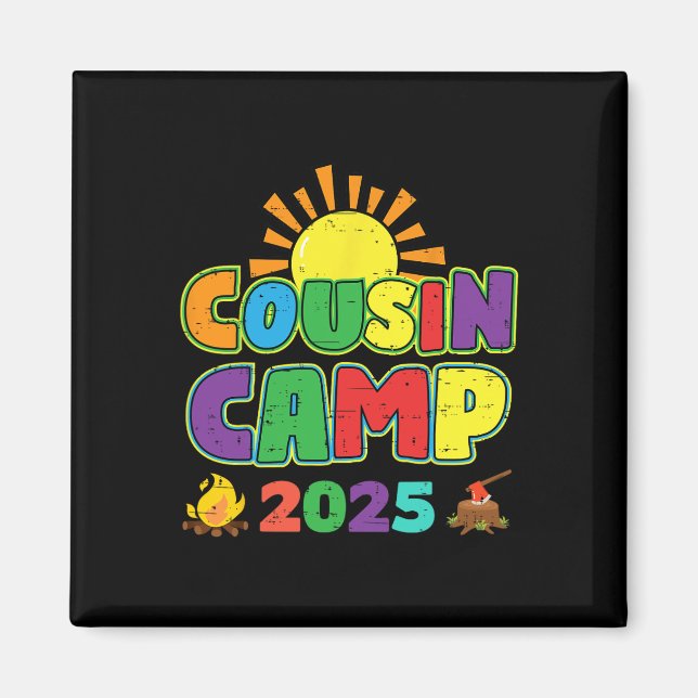 Aimant Cousin Camp 2025 Vacances en famille Camping été C (Devant)