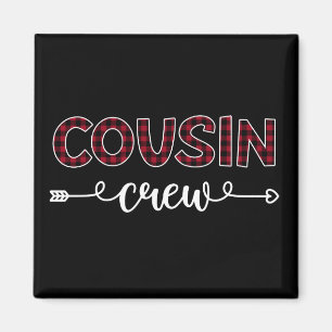 Aimant Cousin Crew Buffalo Plaid Famille Motif Noël