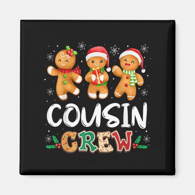 Aimant Cousin Crew Christmas Pajama Shirt Gingerbread Man (Devant)