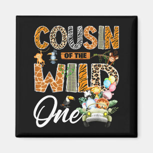 Aimant Cousin du wild one garçon safari 1er anniversaire