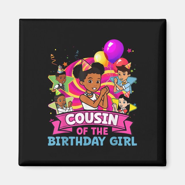 Aimant Cousin La Fille D'anniversaire Fête Rose Poupée Fa (Devant)