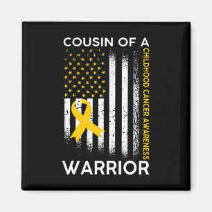 Aimant Cousin Of A Warrior Childhood Cancer Awareness fla