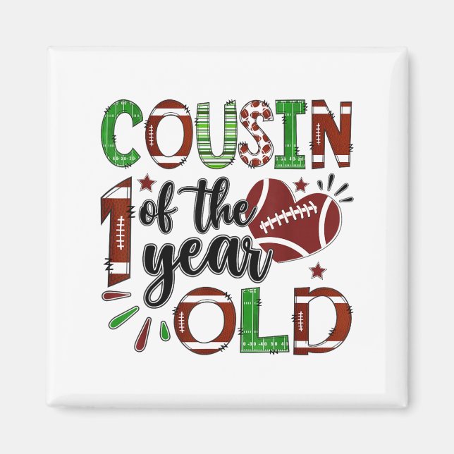 Aimant Cousin Of The 1 Year Old Football 1st Birthday Boy (Devant)