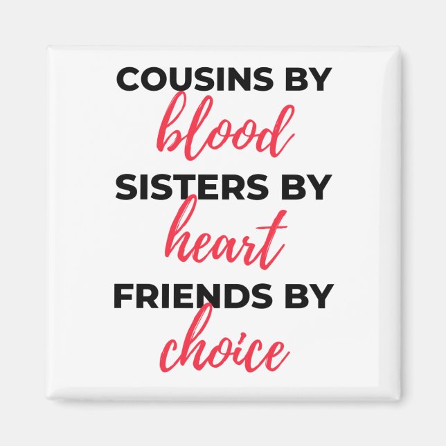 Aimant Cousins By Blood Sisters By Heart 2 (Devant)
