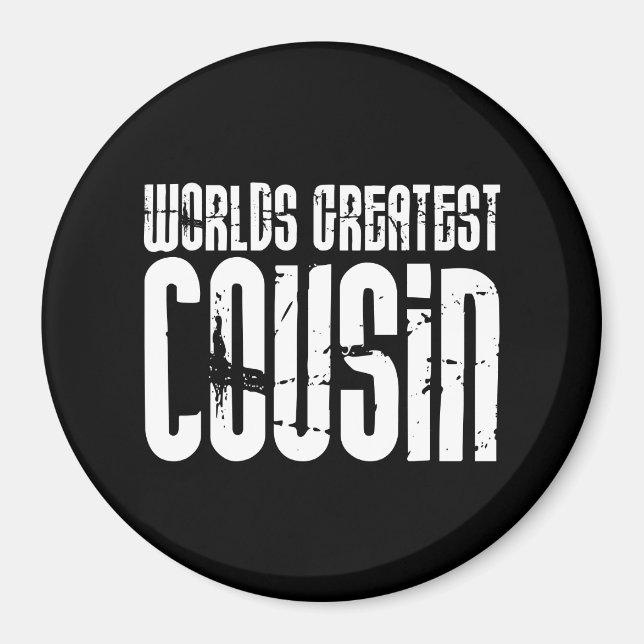 Aimant Cousins Cool rétro : Le plus grand cousin du monde (Devant)