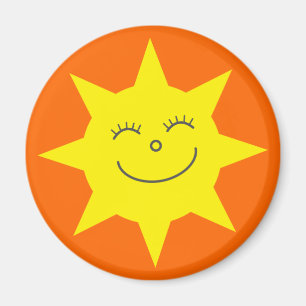 Aimant Coutume heureuse d'orange de visage de Sun de