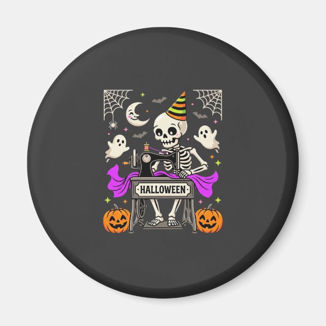 Aimant Couture de squelette d'Halloween Fantôme Citrouill (Devant)