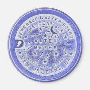 Aimant Couvercle de mètre d'eau dans le bleu