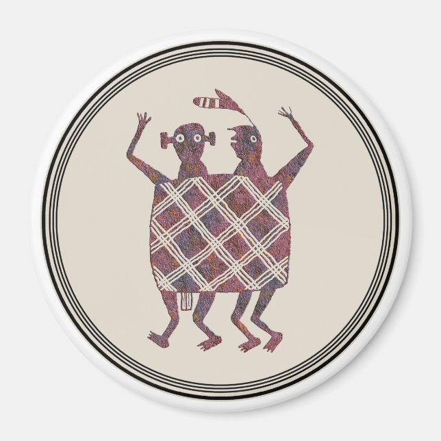 Aimant Couverture Mariage, Design De Poterie Mimbres (Devant)