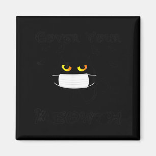 Aimant Couvre Meowth Drôle d'Halloween Masque de Chat Noi