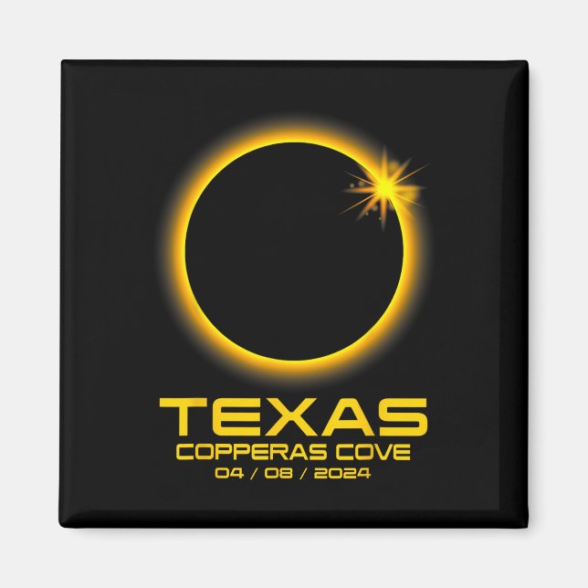 Aimant Cove Texas Tx Total Solar Eclipse 2024 (Devant)