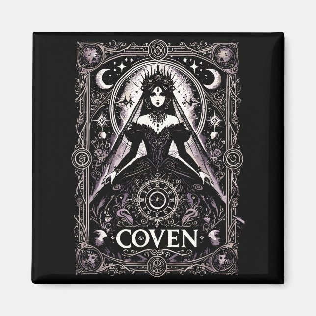 Aimant Coven gothique sorcière enterrement de vie de jeun (Devant)