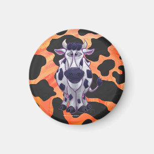 Aimant Cow Black and Orange Wild Me