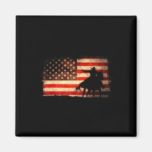 Aimant Cow-boy de Rodéo Occidental Drapeau Usa du 4