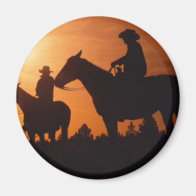 aimant cow-boys sur chevaux (Devant)
