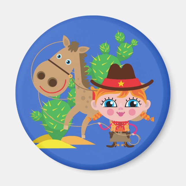 Aimant Cow-girl et cheval (Devant)