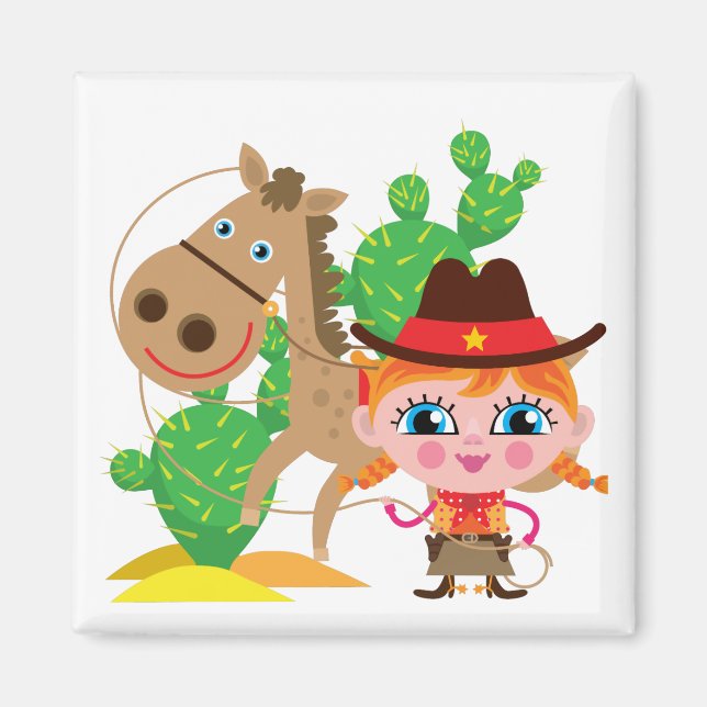 Aimant Cow-girl et cheval (Devant)