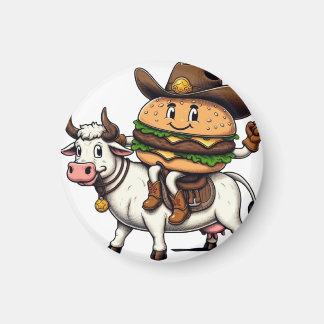 Aimant Cow Riding Hamburger