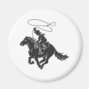 Aimant Cowboy à cheval bourré courant avec lasso