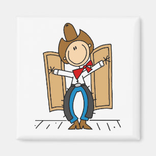 Aimant Cowboy au Saloon Tshirts et Cadeaux