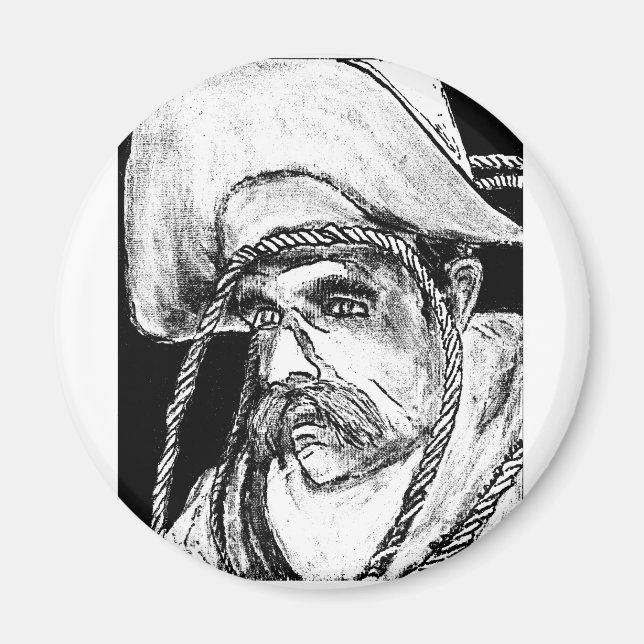 Aimant Cowboy avec corde B&W2 Gibney Le MUSÉE Zazzle Gi (Devant)