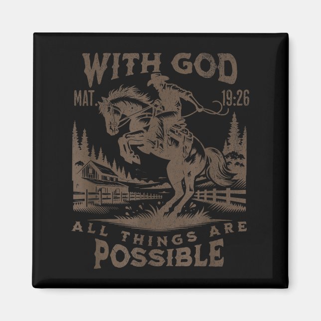 Aimant Cowboy Bible Scripture Verse Western Jesus For Men (Devant)