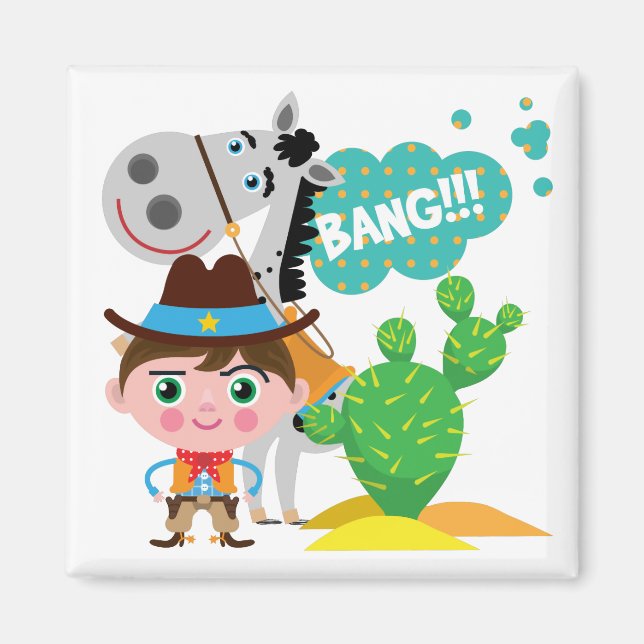 Aimant Cowboy et cheval (Devant)