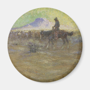 Aimant Cowboy menant du bétail dans la plaine par Lon Meg