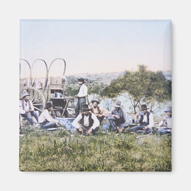 Aimant Cowboys au déjeuner, 1904 (photo) (Devant)