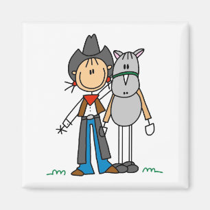Aimant Cowgirl Avec T-shirts Cheval et Cadeaux
