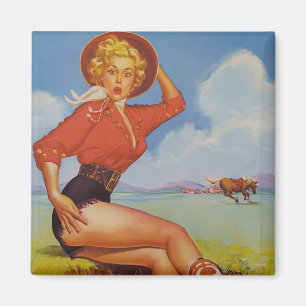 Aimant Cowgirl vintage