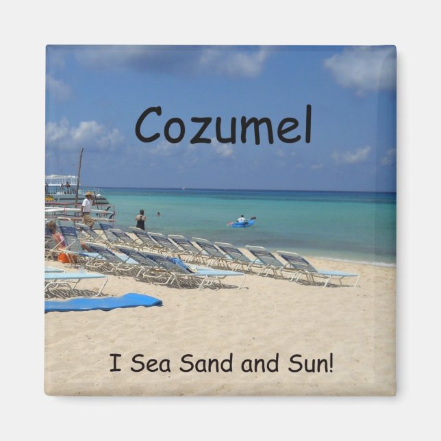 Aimant Cozumel, I Sea Sand and Sun! (Devant)
